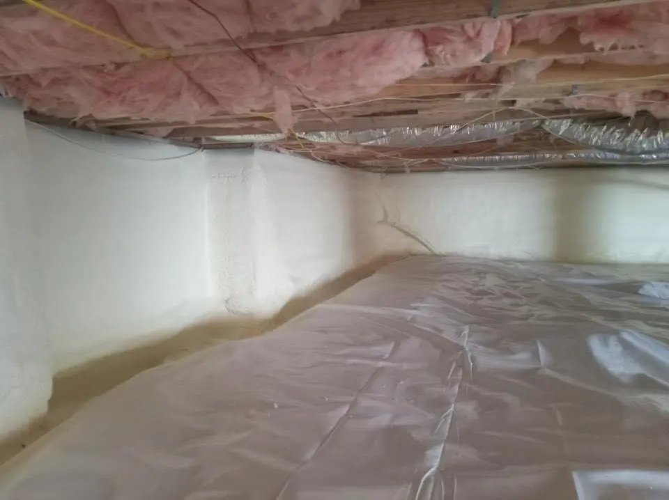 Crawl space encapsulation with closed-cell spray foam for Flat Roof Repair in Southampton